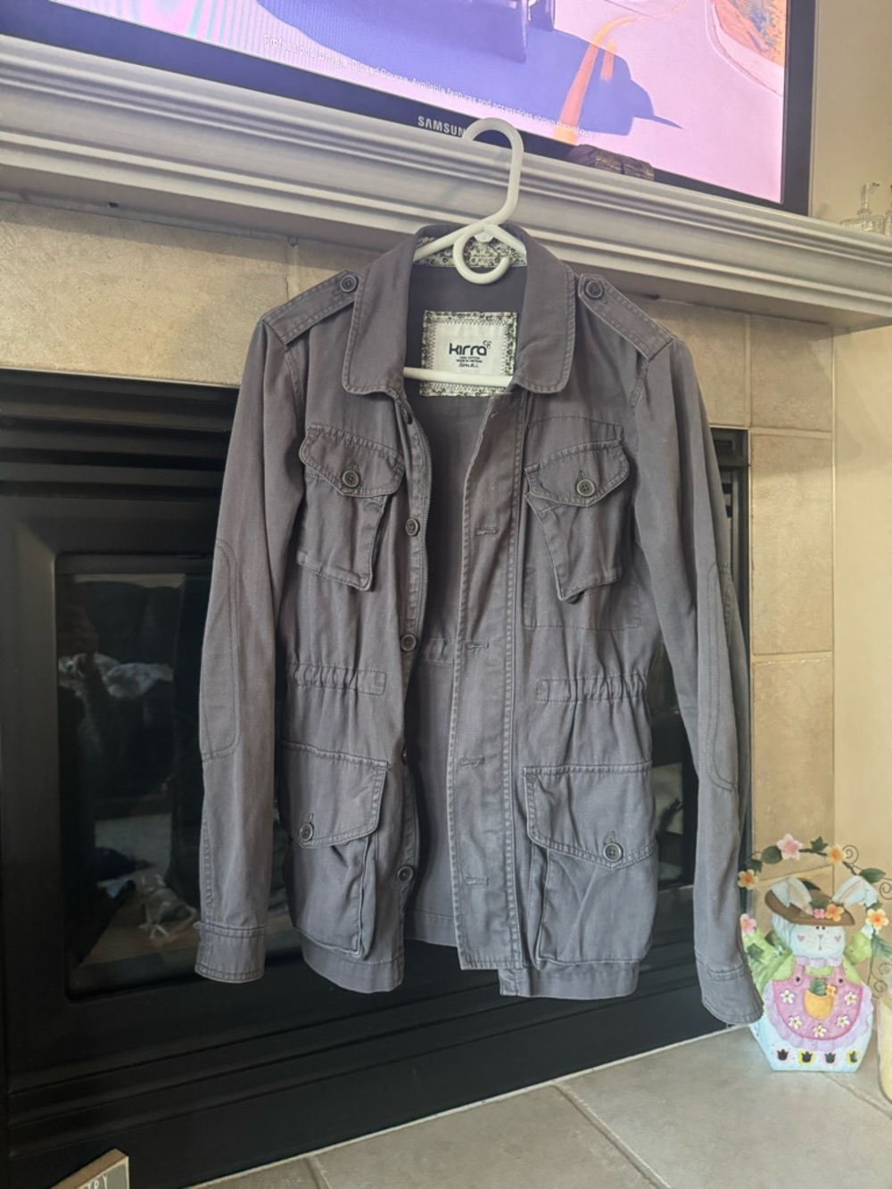 Kirra Gray Utility Bomber Jacket